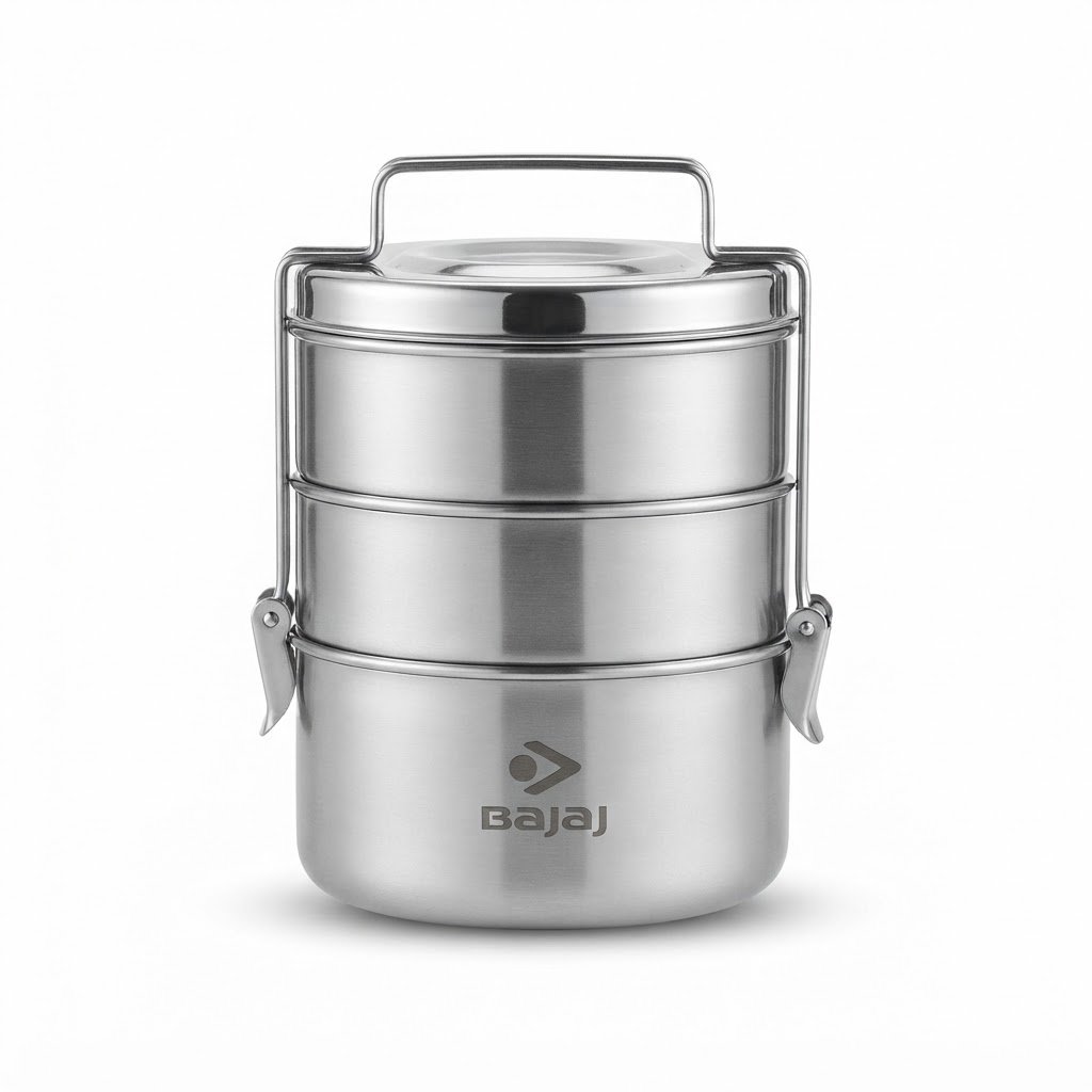 Bajaj Stainless Steel Tiffin Box 3 - Image 2